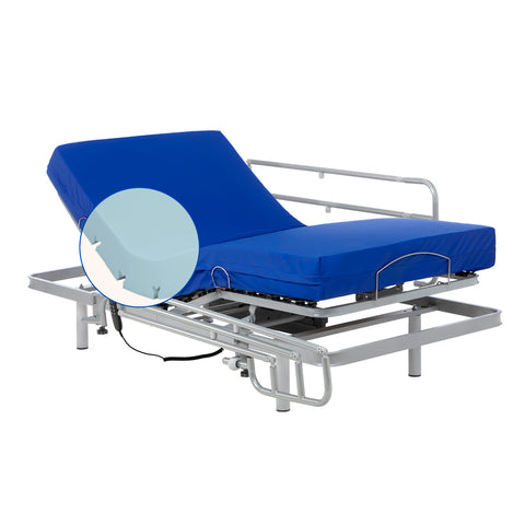 Pack letto ortopedico elettrico con materasso impermeabile Professional HR (90x190 cm, Sponde letto)