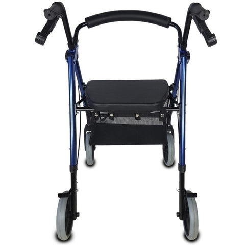 Deambulatore pieghevole Rollator a 4 ruote grandi, colore blu