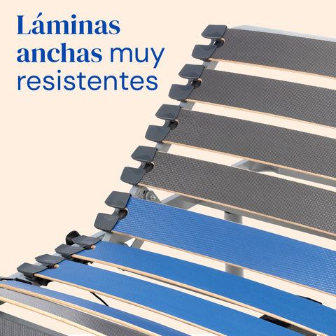 Cama articulada con láminas anchas muy resistentes
