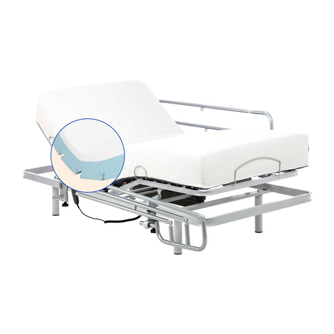 Pack letto ortopedico elettrico con materasso memory foam Tencel (90x190 cm, sponde letto)