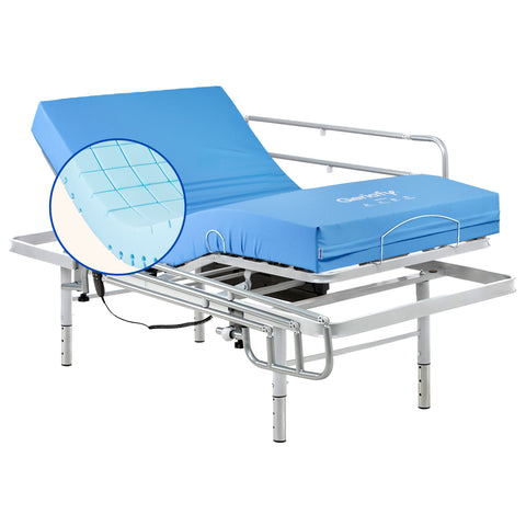 Pack Letto Ospedaliero regolabile in altezza con Materasso Impermeabile Origin HR (80x190 cm, sponde)