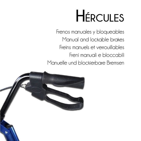 Deambulatore pieghevole Rollator a 4 ruote grandi, colore blu