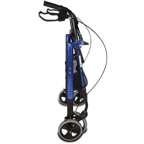 Deambulatore pieghevole Rollator a 4 ruote grandi, colore blu
