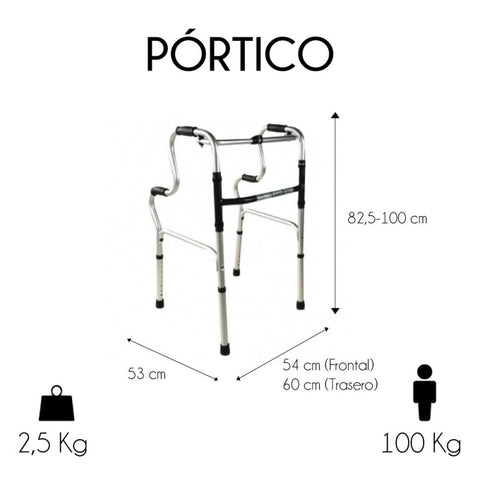 Deambulatore pieghevole senza ruote doppia impugnatura