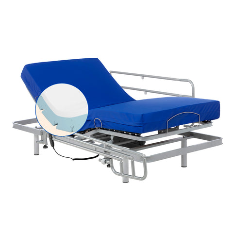 Letto ospedale con materasso sanitario viscoelastico e sponde letto - 80x200 cm