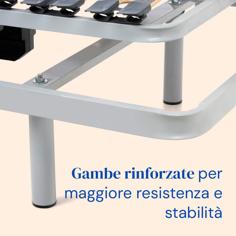 Letto ortopedico elettrico compatto  | Telecomando Wireless | Sponde letto