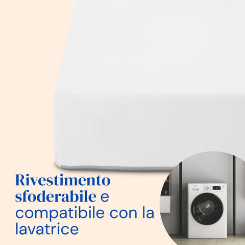 Letto ortopedico elettrico con gambe regolabili e materasso viscoelastico Tencel