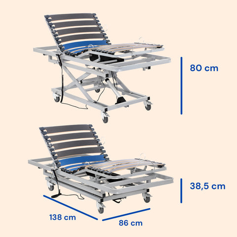 Letto ospedale regolabile in altezza - 80x190 cm