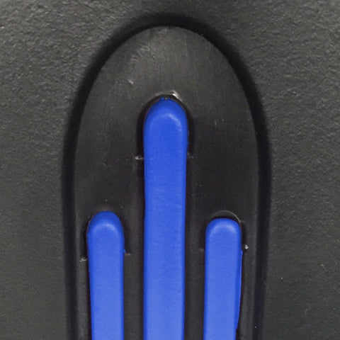 Stampella in alluminio con impugnatura anatomica in gomma colore blu