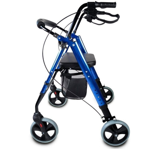 Rollator vouwen Walker met 4 grote blauwe wielen